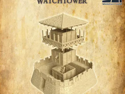 Roman Watchtower Tabletop Terrain 28 MM 3D print model