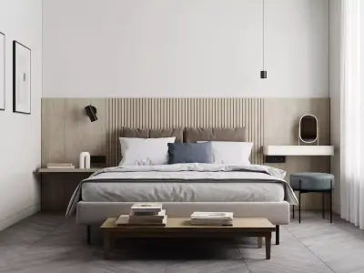Minimalistic scandinavian bedroom 3D model