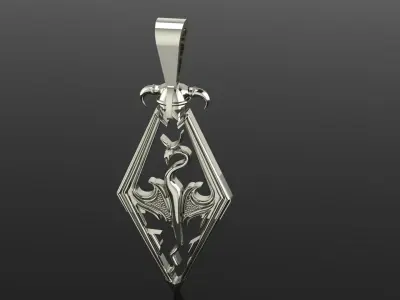 Pendant pair of gold plated earrings 3D print model