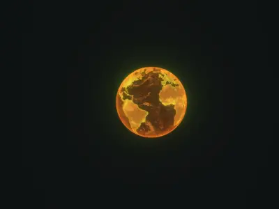 Gold Hologram Planet Earth Hologram Sci-Fi 3D Model Low-poly 3D model