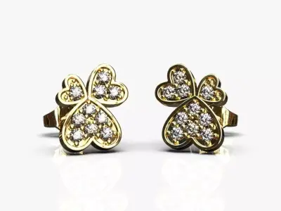 Heart earrings 3D print model get