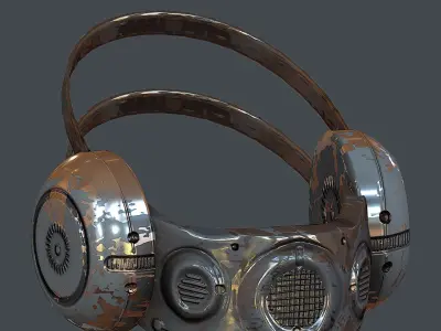 Gas mask helmet 3d model scifi Low-poly  Low-poly 3D model