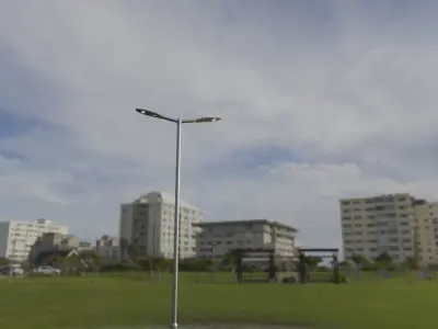 Sci-Fi Street Light 14 version 7 5m with pole 2 Low-poly 3D model