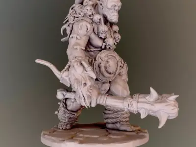 EVIL OGRE 28-32 mm scale miniature with 50 mm base 3D print model