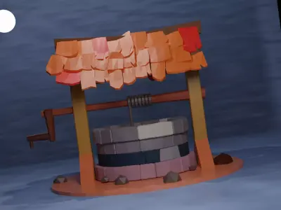 well in blender 3D model