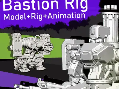 Bastion Model Rig and Animation 3D model