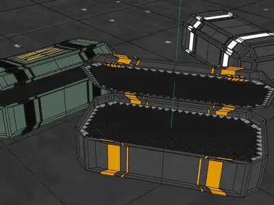 Sci-Fi case Low-poly 3D model