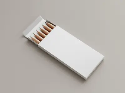 Colored pencils Low-poly 3D model