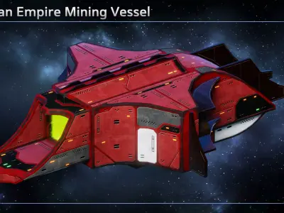 Spaceship Thaalian Empire Resource Ships Low-poly 3D model