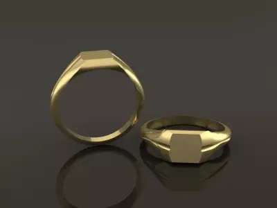 Dainty Thin Signet Antique Style 1 Round Mix Size 3D print model