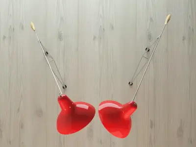 Diana lamp hanging from wooden wall 3D model