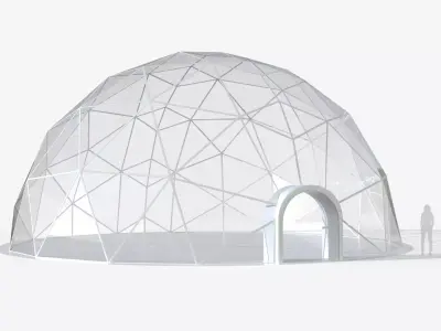 Geodesic Dome Tent 15m Diameter 3D model