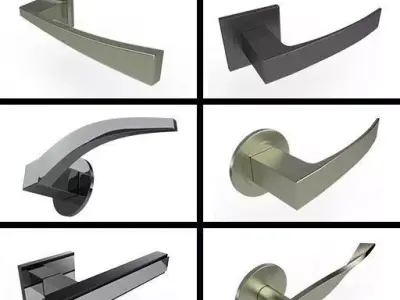 Square Door Handles Collection 1 3D model