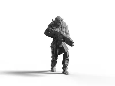 Scifi Battle Armor - Koloss Assault Rifle Captain Ryli 3D print 3D print model