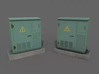 PBR Electric Box GreenLight Low-poly 3D model