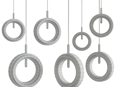 Chandelier collection low poly 3d model Low-poly 3D model