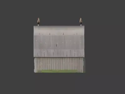 Rustic Barnhouse with Rooster Ornament Low-poly 3D model