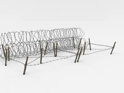 Barb Wire Obstacle 3D model