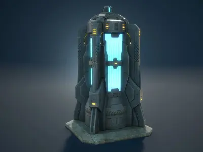 Generator Sci-Fi Game Low-Poly Low-poly 3D model