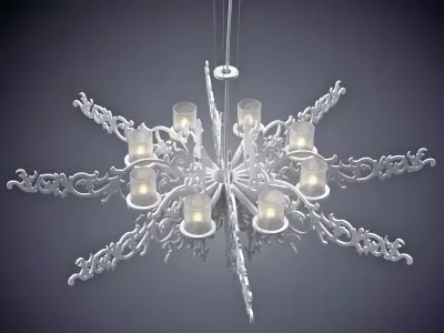 Mansion snowflake chandelier 3D model