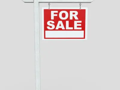 Sign 1 street Low-poly 3D model
