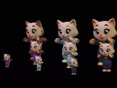 Cat3Pack3 Low-poly 3D model