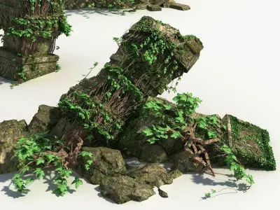 Ruin Stone Column 3D model