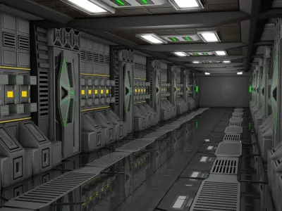 Sci Fi Corridor  3D model 32