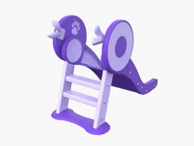 Kid Park Slide Park Equipment Interior Purple 3D model