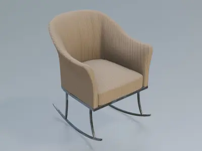 Furniture Rocking Chairs Velvet Glam 3D model