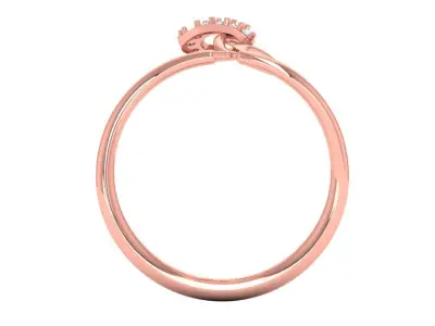 Solitaire Wedding Engagement Women Light Weight Bypass Rings 3D print model 6