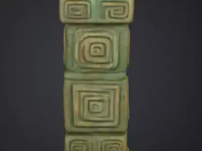 Ancient Stone Pillar Low-poly 3D model