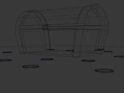 Low Poly Treasure Chest with Coins  Low-poly 3D model