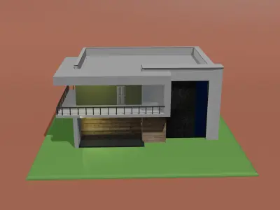 Modern House Asset MORHOU01 Low-poly 3D model