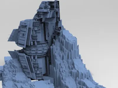 Star freighter on mountain 2 3D model