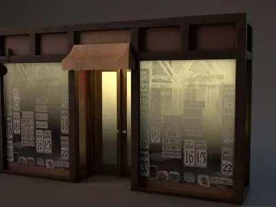 Aged Vintage Storefronts 3D model