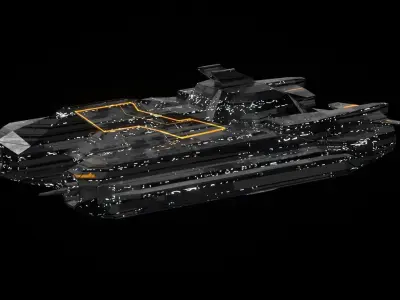 marine spaceship sci fi detailed low poly 3D Low-poly 3D model