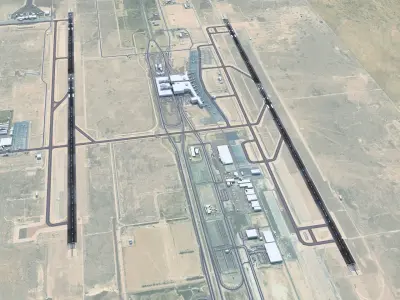 Dammam King Fahd Airport 12km Low-poly 3D model