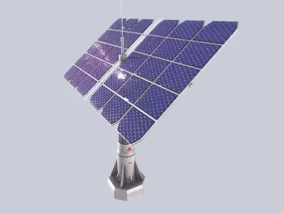 Scifi solar panel Low-poly 3D model