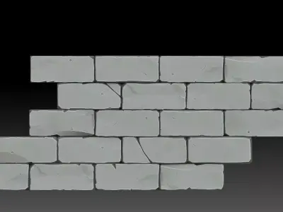 Stylized bricks 3D model