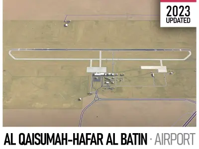 Hafar Al Batin Airport Low-poly 3D model