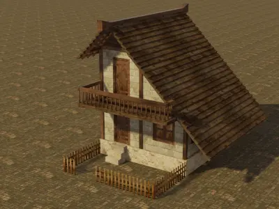 Medieval house 20 Low-poly 3D model
