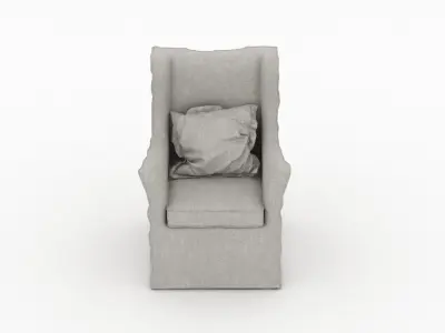 Grey Fabric Armchair 3D model purchase