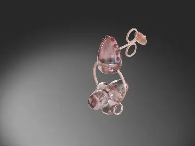 Brillant circle ear ring jewellery 2vol Free 3D model