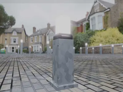 Street Light 8 Bollard 500mm Galvanized Version 3 Low-poly 3D model