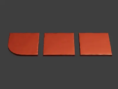 Modular Concrete Street Slabs Low-poly 3D model