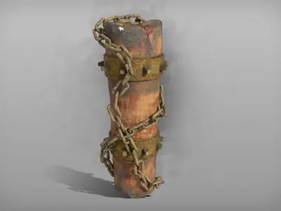 Totem with chain Free low-poly 3D model