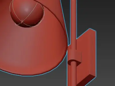 PHONO gold and wall sconce with shade 3D model