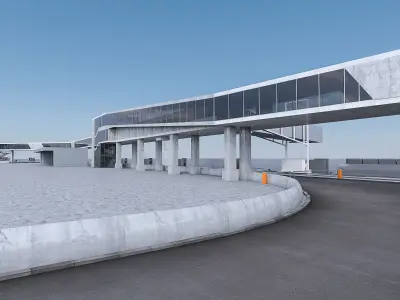 Port Terminal Low-poly 3D model