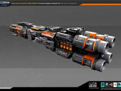 SF REBEL Frigate RF4 Low-poly 3D model